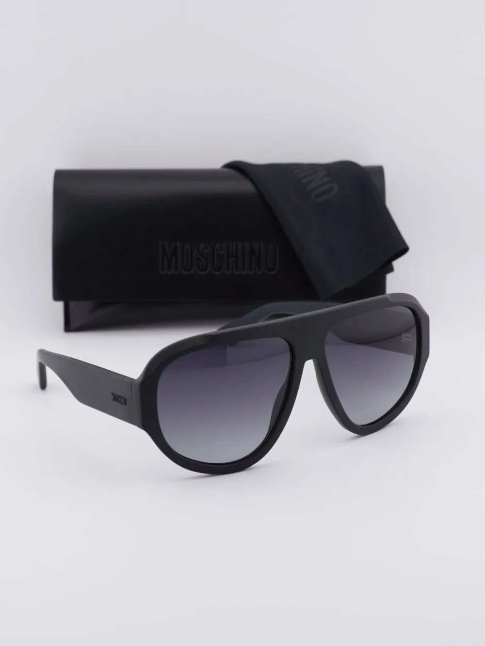 Moschino MOS183/S 0003 9O Aviator Sunglasses - Matte  Black/Grey Gradient